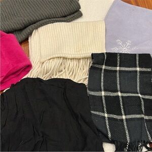 Assorted woman scarves.